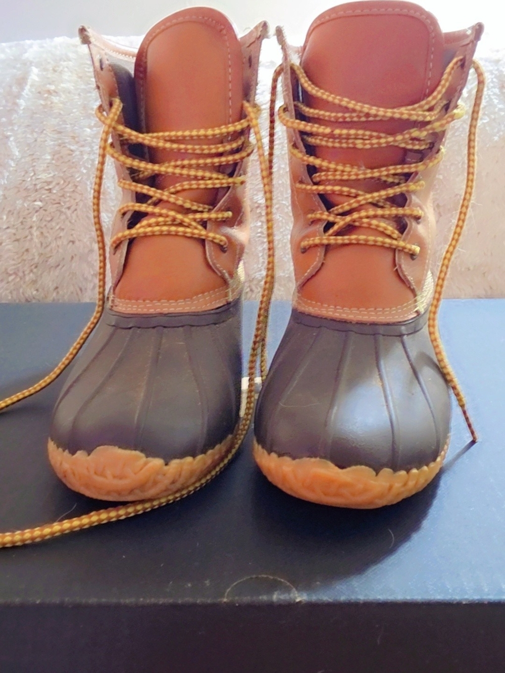 Target Women’s Two-Tone Duck Boots in Brown and Tan